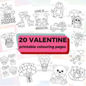 Valentinstag Malseiten zum Ausdrucken und Ausmalbilder für Erwachsene und Kinder zum Ausdrucken