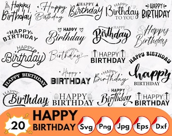 Happy Birthday SVG Bundle: Colorful Birthday Designs (Digital Download)
