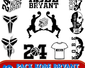 Kobe Bryant SVG Bundle: Basketball Iron On Designs (Digital Download)