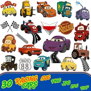 Cars Svg Bundle, Cars SVG PNG Clipart Bundle, Lightning McQueen Layered Bundle, Sports Car Svg, Classic Car Vector, Clipart - Stickers Files