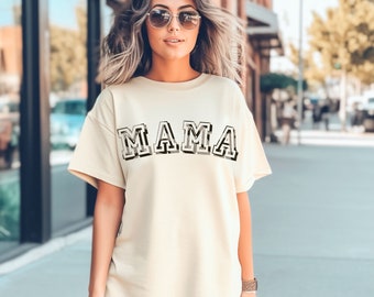 MAMA oversized tee, Unisex shirt trendy Leopard print chic women's style, Comfort Colors, Mom style regular everyday clothes, daily wear