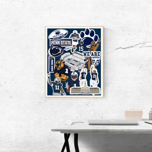 Penn State Nittany Lions Sport Poster - Personalisierter College Football Druck - Nittany Lions Fan Geschenk