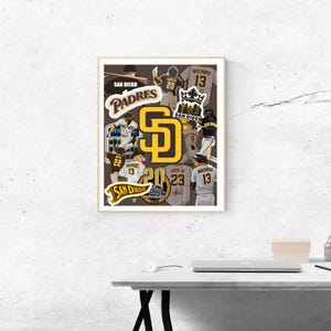San Diego Padres Poster | MLB Baseball Wall Art | Padres Fan Gift | Petco Park Decor | Custom Sports Print | San Diego Room Art