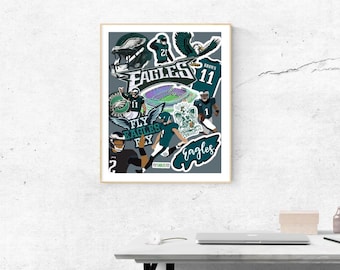 Philadelphia Eagles Collage Poster – NFL Fan Art (Digital Download)