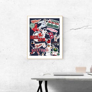 Boston Red Sox Baseball Poster – Fenway Park Digital Download Print – MLB Wall Art, Sox Fan Gift, Sports Bar & Man Cave Decor