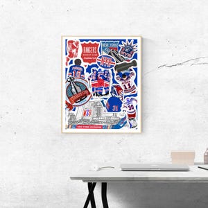 New York Rangers Poster | NHL Hockey Wall Art | Rangers Fan Gift | MSG Decor | Custom Sports Print | NYC Hockey Room Artwork