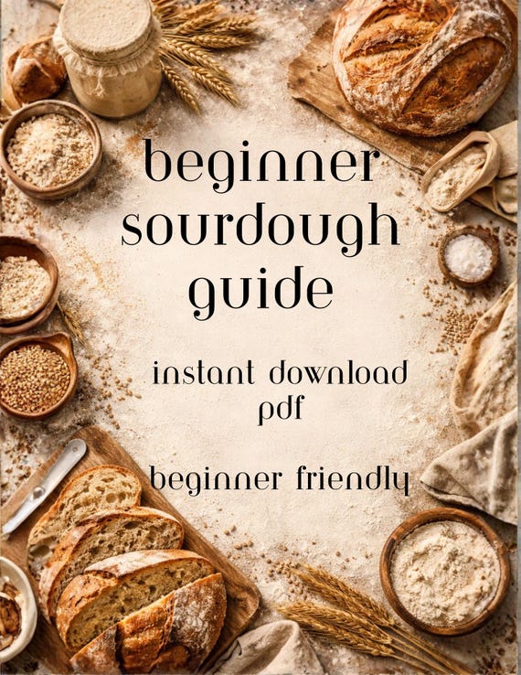 Beginner Sourdough Guide Printable – Starter Care + Bread Recipe Instructions | Instant Download PDF