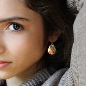 Teardrop Earrings - Hammered - 14K Goldfilled