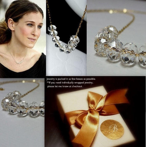 Sex and the City Carrie Bradshaw Diamond Necklace 14K Goldfilled