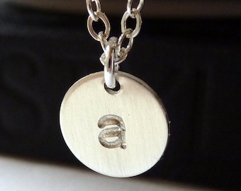 Initial Disc Necklace - 925 Sterling Silver/ Choose your Initial.....