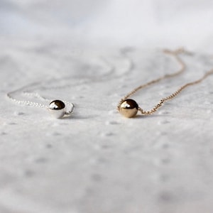 Gold Bead &quot;Evie&quot; Necklace - Gold or Silver