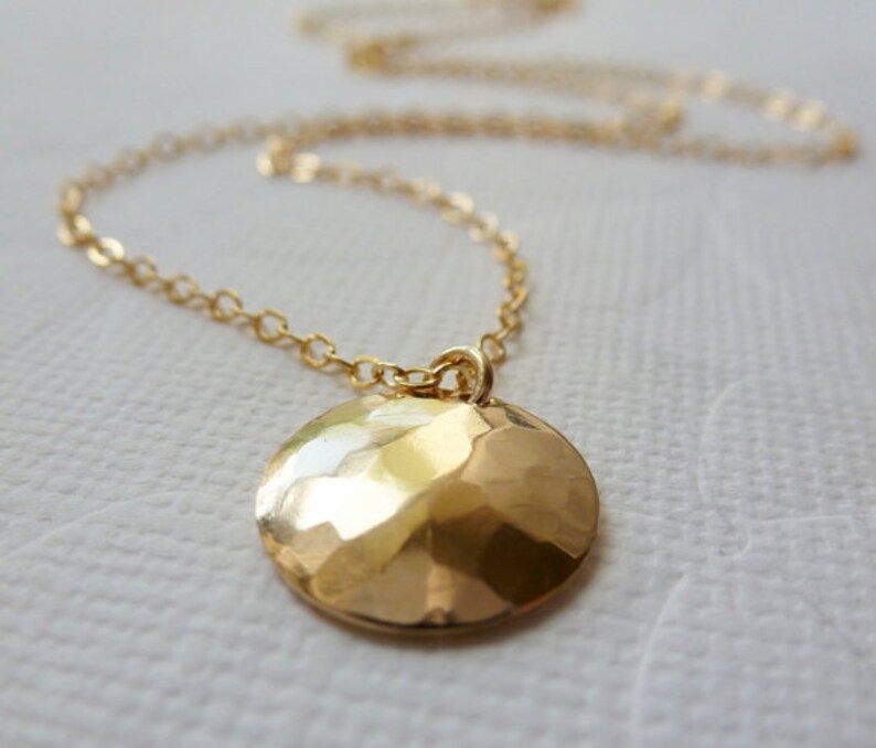 Disc Necklace 14K Goldfilled Soleil Necklace....... image 4