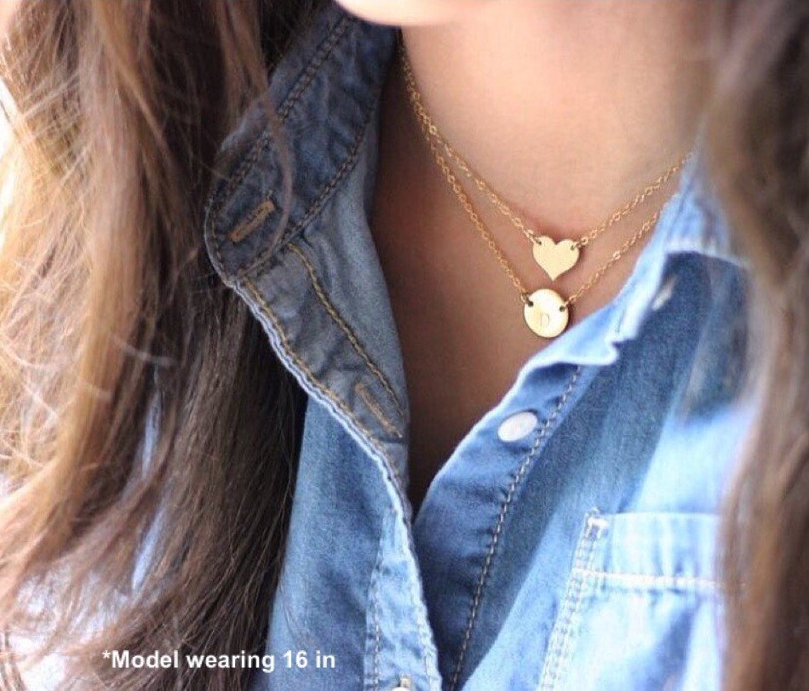 Heart Gold Necklace Celebrity Style 14K Goldfilled Etsy