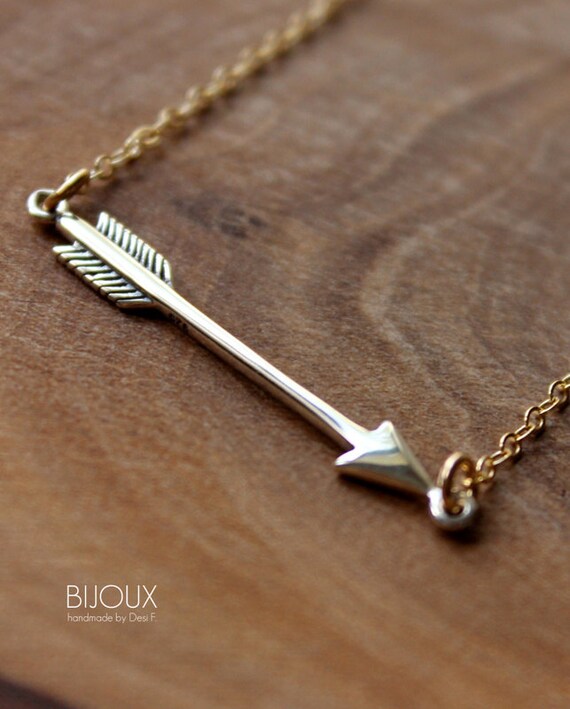 Arrow Necklace Celebrity Style Mixed Metals - Etsy