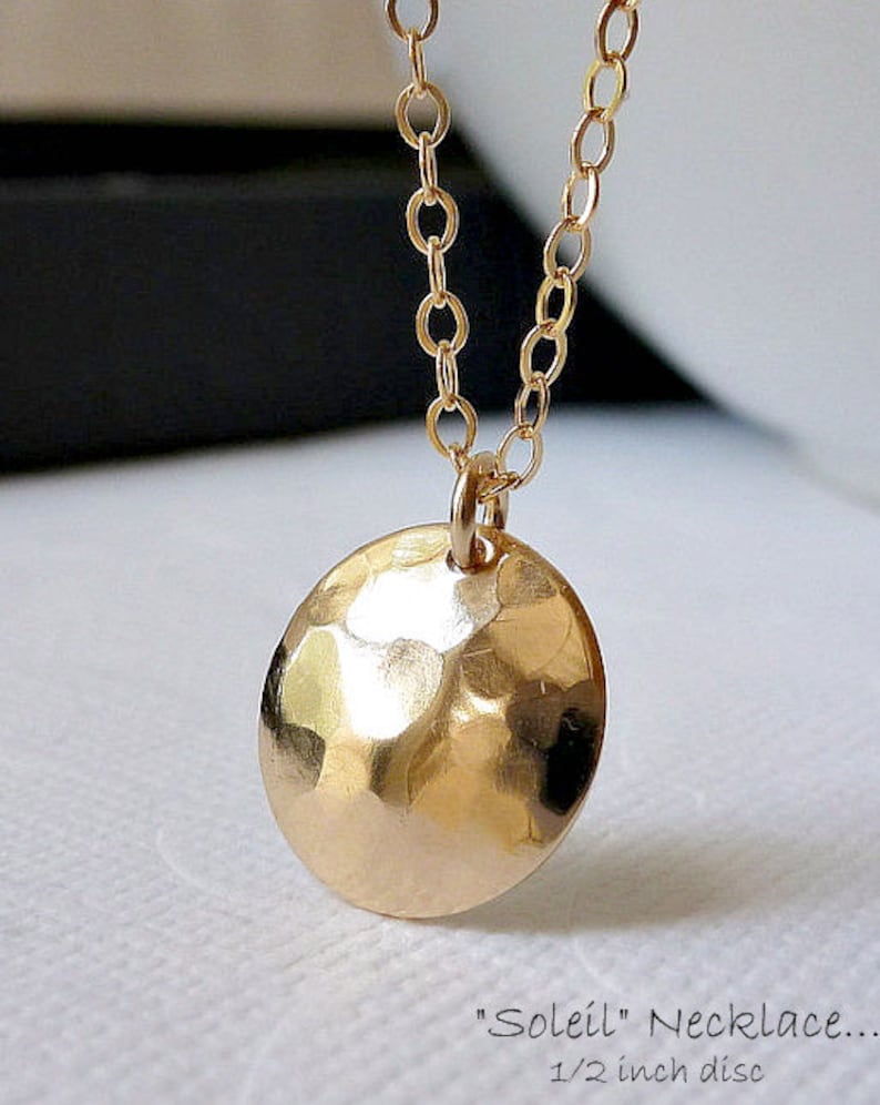 Disc Necklace 14K Goldfilled Soleil Necklace....... image 1