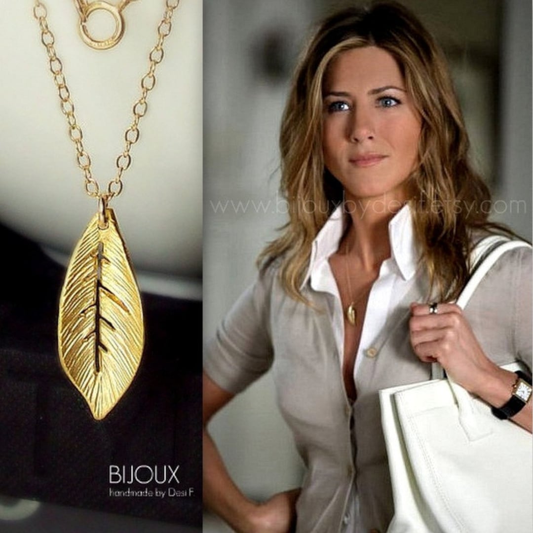 Leaf Necklace Jennifer Aniston 14K Goldfilled Celebrity Style Etsy Australia