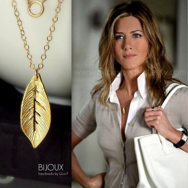 Leaf Necklace - Jennifer Aniston - 14K Goldfilled - Celebrity Style