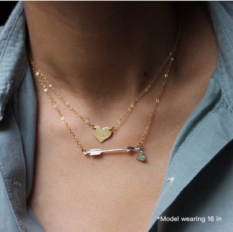 Heart Gold Necklace Celebrity Style 14K Goldfilled Etsy