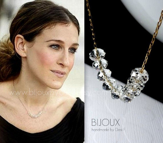 Carrie bradshaw pink stone necklace sale