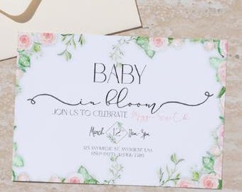Faire-part pour la douche bébé en fleurs
