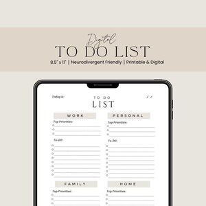 Minimalistisk att-göra-listamall: Utskrivbar produktivitetsplanerare (digital nedladdning)