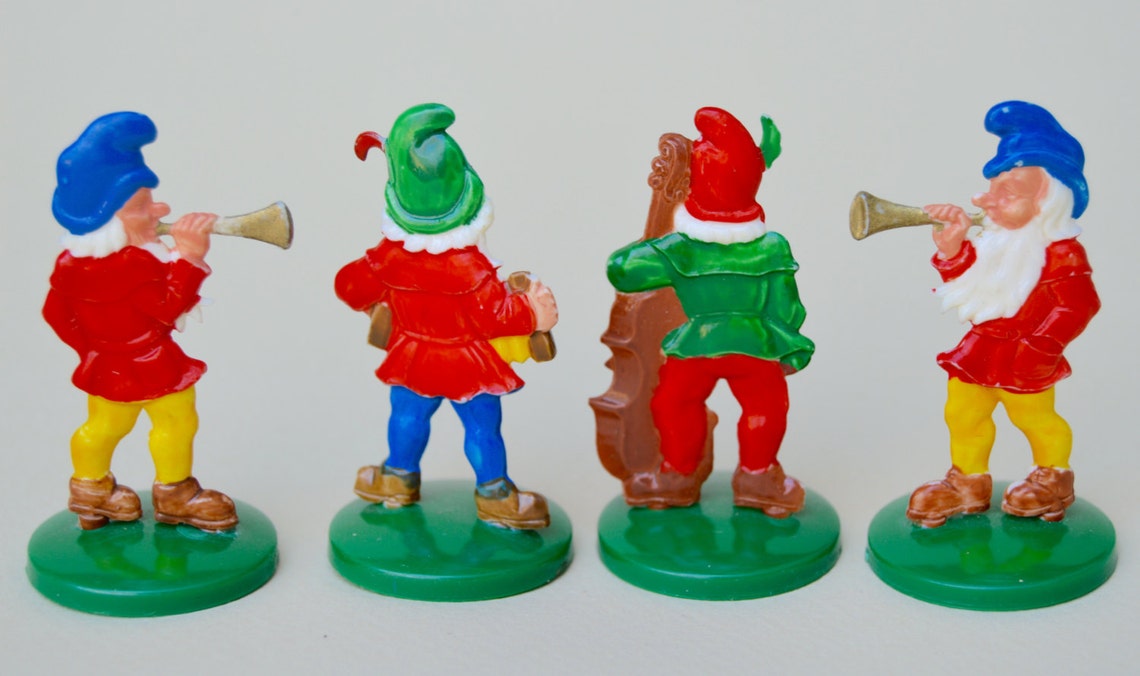 4 Vintage Plastic German Elves . Hard Plastic . Very Cute . Etsy