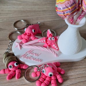 Regalo de fin de curso para profesores: Chanclas pequeñas personalizadas con jarrón, piruletas y llavero opcional (impresión 3D)