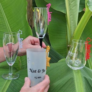 Personalisierte Glasdeko mit Vornamen – Platzhalter für Party, Hochzeit, Babyparty, Taufe, Event – 3D-Druck Farbe Ihrer Wahl