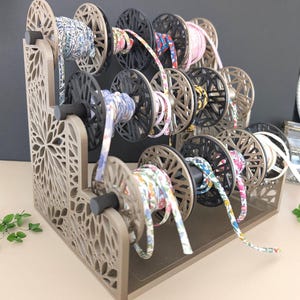 Lot de bobines design pour rubans, fils et biais – Rangement couture et loisirs créatifs – Compatibles avec support à bobines