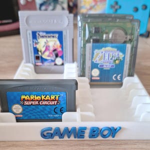 Présentoir rangement pour 20 jeux Gameboy / Color / Advance – Support 3D pour cartouches sans boîte. Couleurs personnalisables