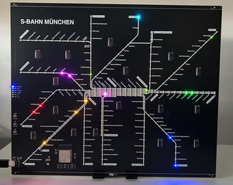 Munich S-Bahn PCB with 252 LEDs - Real-time local transport