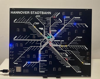 Hanover light rail PCB with 345 LEDs - Real-time public transport