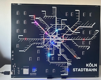 Cologne light rail PCB with 361 LEDs - Real-time public transport