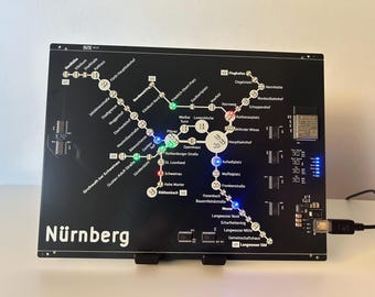 Nuremberg subway PCB with 120 LEDs - real-time public transport