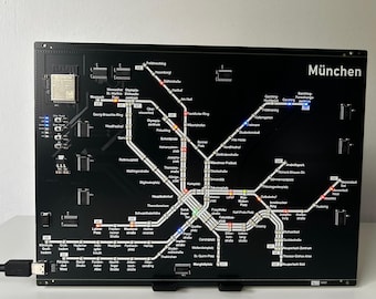 Munich subway PCB with 168 LEDs - real-time public transport