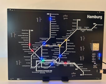 Hamburg subway PCB with 99 LEDs - real-time public transport