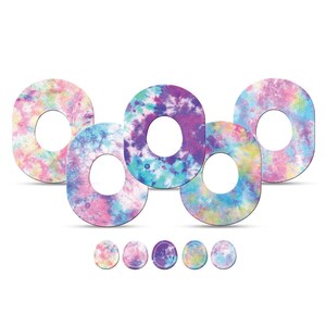 Dexstyles Tye-Dye Tribe Waterproof Adhesive Patches for Dexcom G7 – Hypoallergenic CGM Overpatches, Long-Lasting.