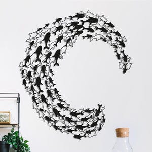 Metal Fish Wall Art, Flock Of Fish Sign, Marine-Themed Interior Decor, Fish Wall Decor, Metal Wall Decor, Home Office Decor, Wall Decor Art