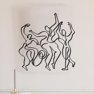 Picasso Dancers, Metal Wall Art, Picasso Dance Figures, Large Wall Art, Three Dancers, Line Wall Art, Minimalist Wall Art, Home Wall Hanging
