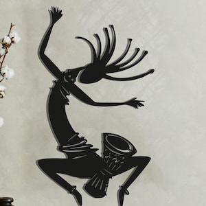 African Dance Metal Wall Decor, African Style Metal Wall Art, Ethnic Decor, Gift For Friend, Decorative Black Metal Wall Hanging, Wall Art