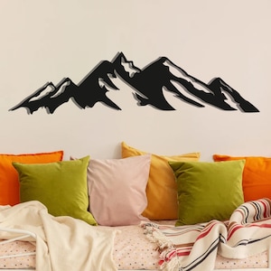 Mountain Metal Wall Art, Metal Wall Decor, Rustic Wall Art,Nature Wall Art, Mountain Wall Hanging, Outdoor Wall Decor, Modern Metal Sign