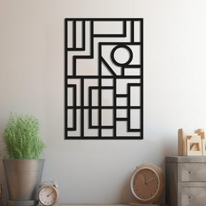 Geometric Metal Wall Art, Modern Abstract Line Design, for Home & Office, Large Minimalist Wall Decor, Outdoor Metal Wall Decor, Line Art