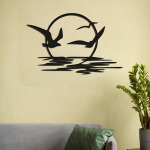 Arte de pared de metal con destellos de sol, decoración para la cama, decoración del hogar, decoración de pared con sol, arte de pared con amanecer, diseño de interiores, regalo de inauguración de la casa, regalo para mamá