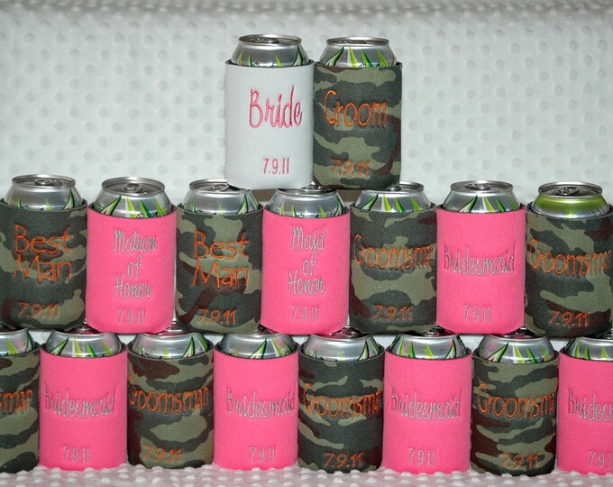 Double Sided Custom Personalized Wedding Koozies Great Gifts Etsy