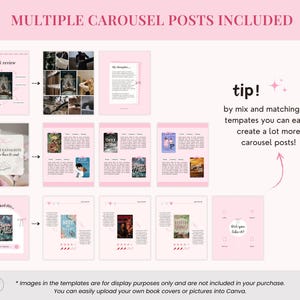 Pink Bookstagram Template Instagram Bookish Bookstagram Canva Book ...