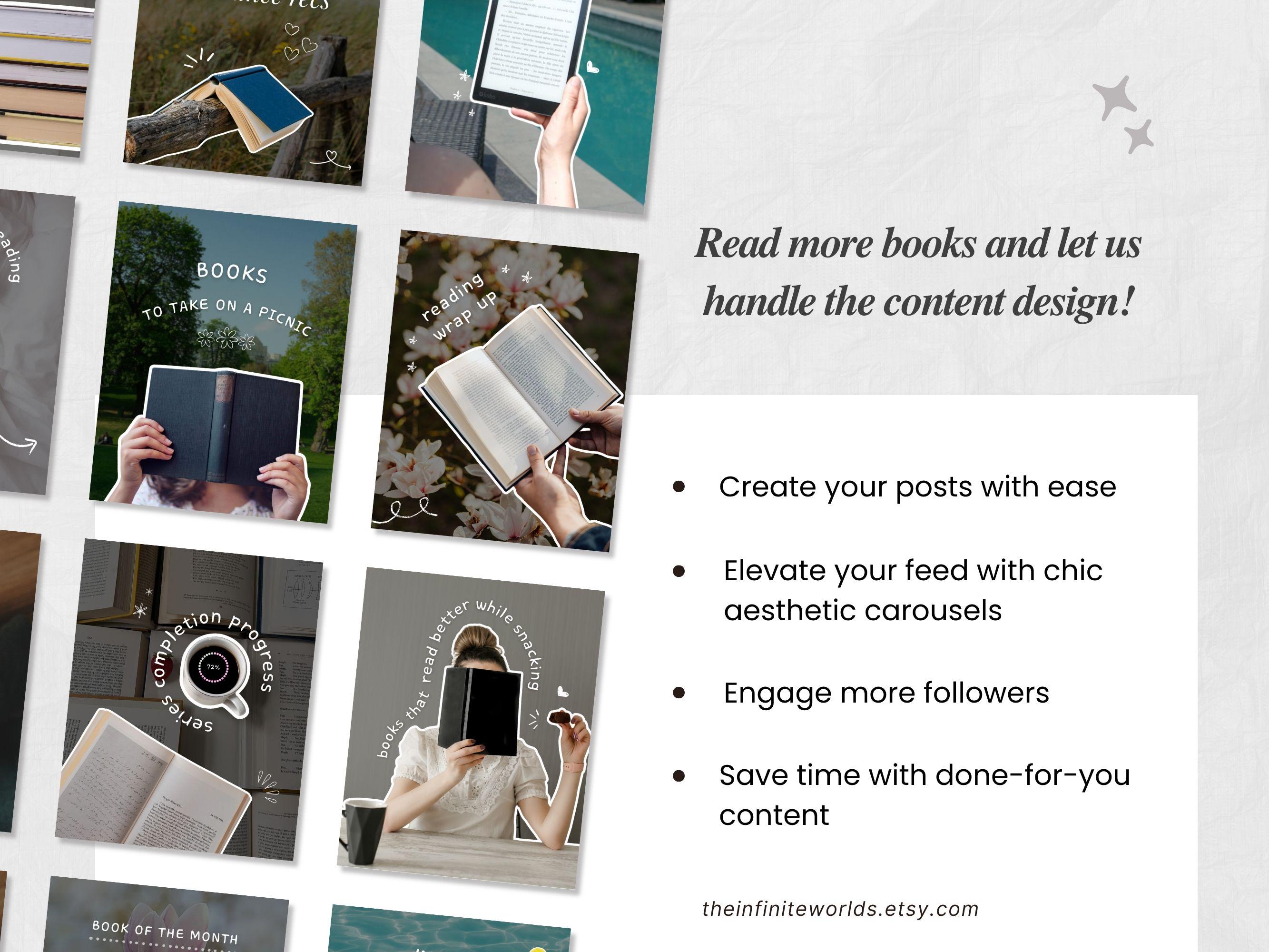 Bookstagram Carousel Template Instagram Bookish Aesthetic Viral Post ...