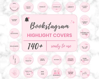 Portada destacada de Bookstagram Rosa Instagram Minimalista Bookish Bookstagram Estética del libro Historia destacada Portada San Valentín Romance Lector Icono