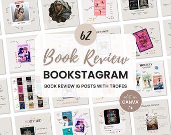 Bookstagram Book Trope Book Review Template Bookstagram Trope Beige Instagram Canva Book Bookish Template Author Marketing Promo IG Post