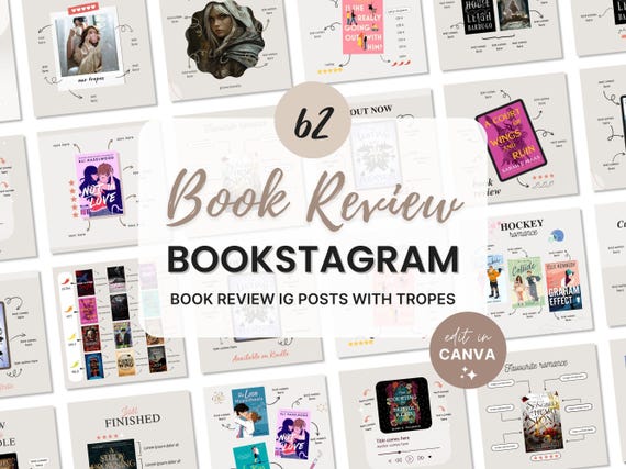 Bookstagram Book Trope Book Review Template Bookstagram Trope Beige Instagram Canva Book Bookish Template Author Marketing Promo IG Post
