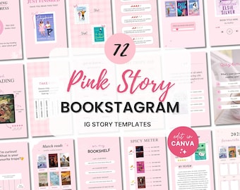 Bokstagram-berättelse Rosa mall Bokliknande romantik Instagram Bokstagram Canva-mall Boktrop Recension Författarläsare Sociala medier Instagram